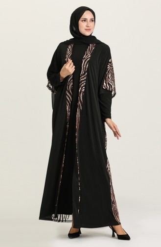 Copper Hijab Evening Dress 8100-01