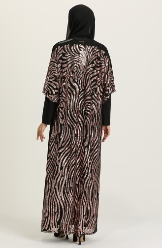 Kupferfarbe Hijab-Abendkleider 8100-01