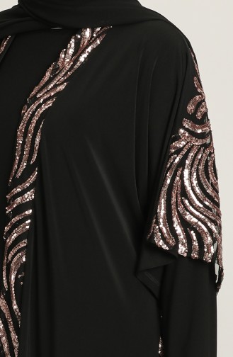 Kupferfarbe Hijab-Abendkleider 8100-01
