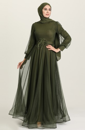 Khaki Hijab-Abendkleider 4949-07