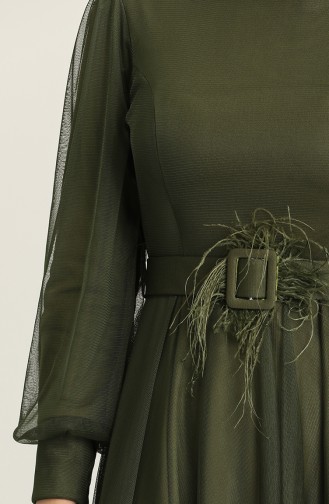 Khaki Hijab-Abendkleider 4949-07