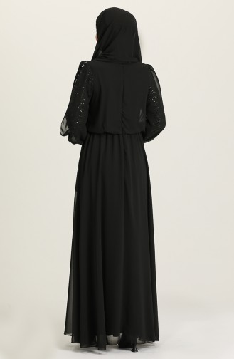 Black Hijab Evening Dress 5403-05