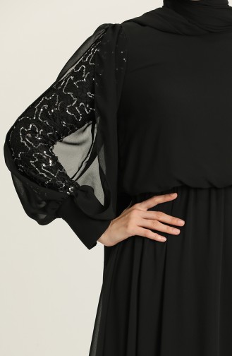 Schwarz Hijab-Abendkleider 5403-05