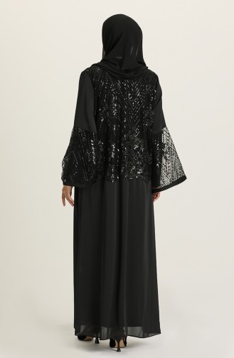 Schwarz Hijab-Abendkleider 8102-01