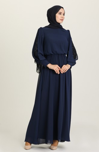 Habillé Hijab Bleu Marine 5403-02