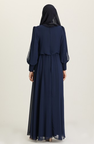 Dunkelblau Hijab-Abendkleider 5403-02