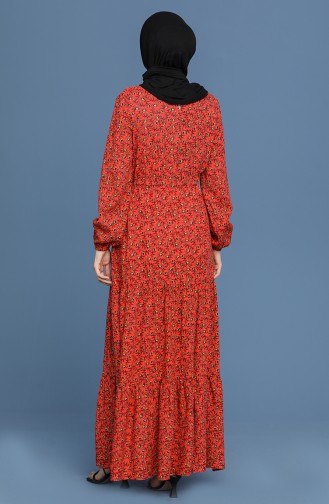 Red Hijab Dress 3303-02