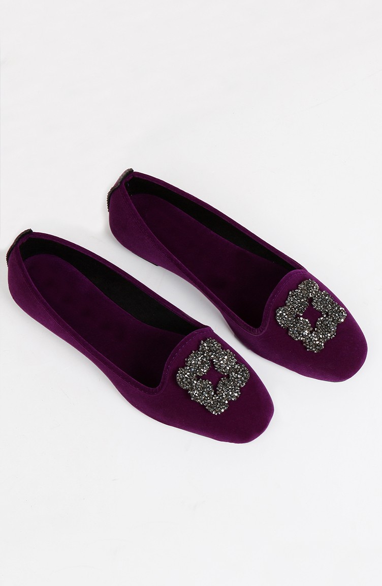 violet and red flats