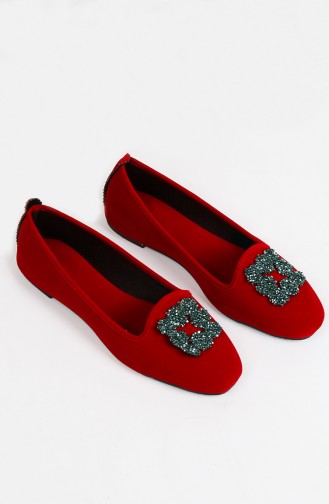 Ballerine Pour Femme Rouge 0189-08