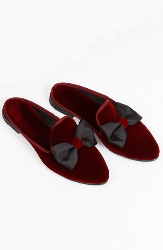 Claret red Summer slippers 016-01