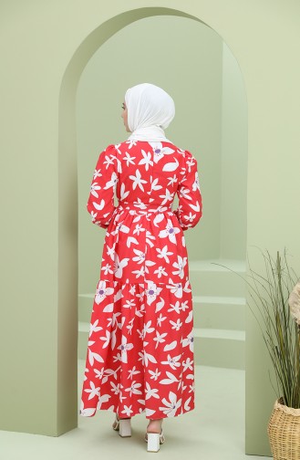 Rot Hijab Kleider 5415-01