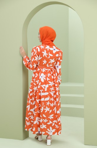 Orange Hijab Kleider 5415-02