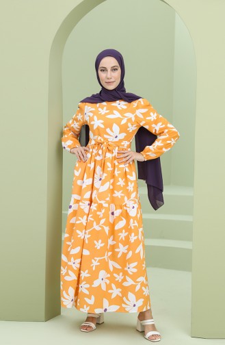 Mustard Hijab Dress 5415-04