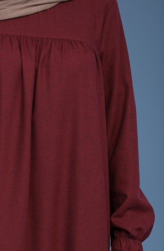 Claret Red Hijab Dress 22K3110-03