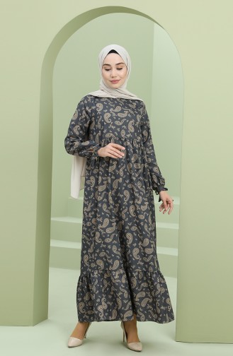Anthrazit Hijab Kleider 22K8435A-05
