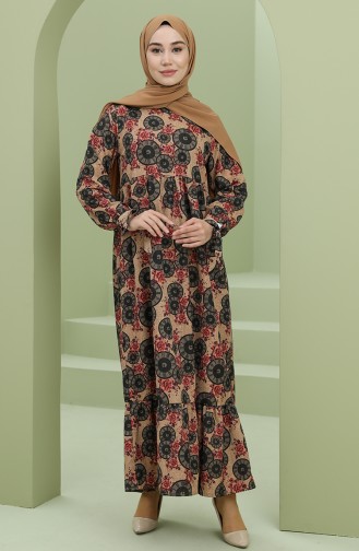Schwarz Hijab Kleider 22K8435B-03