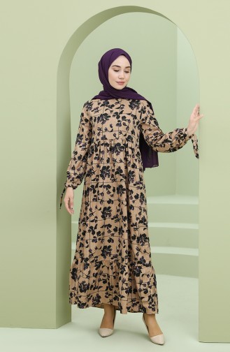 Lila Hijab Kleider 22K8435D-01