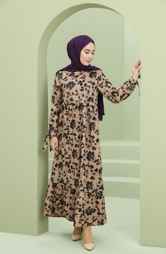 Lila Hijab Kleider 22K8435D-01