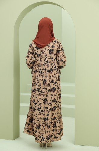 Robe Hijab Rose Pâle 22K8435D-04