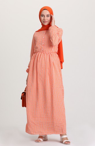 Orange Hijab Dress 20271-02