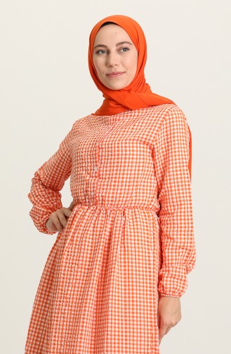 Orange Hijab Dress 20271-02