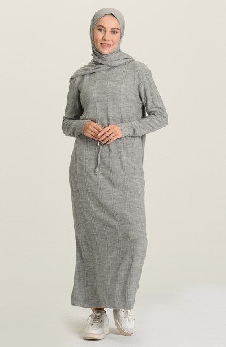 Gray Hijab Dress 3011-01