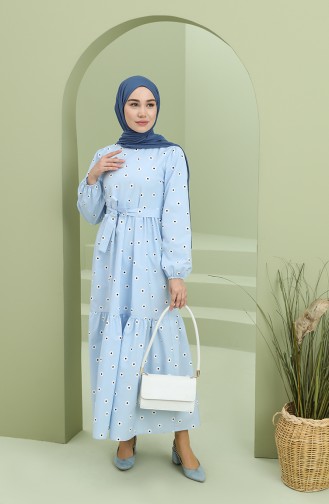 Blue Hijab Dress 2209-02