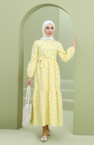 Yellow Hijab Dress 2209-03