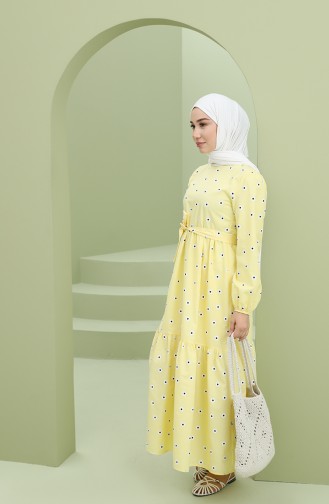 Robe Hijab Jaune 2209-03