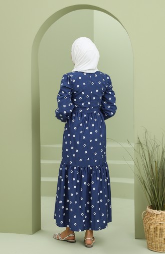 Dunkelblau Hijab Kleider 2209-05