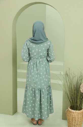 Robe Hijab Vert noisette 2209-06