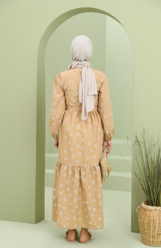 Beige Hijab Dress 2209-08
