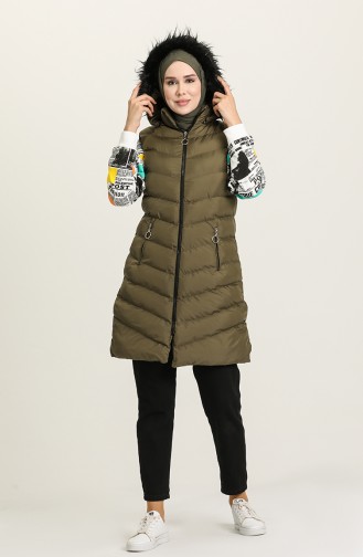 Khaki Strickjacke 7003P-02