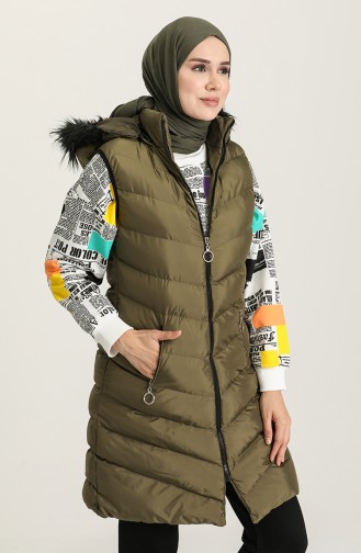 Khaki Strickjacke 7003P-02