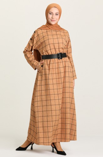 Mustard Hijab Dress 22K8445-04