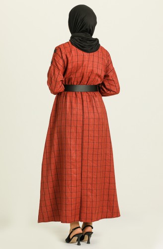 Robe Hijab Couleur brique 22K8445-06