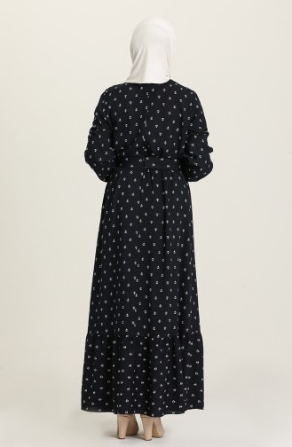 Dark Navy Blue İslamitische Jurk 2205-05
