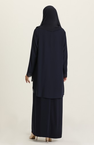 Dunkelblau Hijab-Abendkleider 5105-02