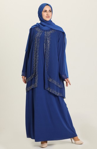 Saxon blue İslamitische Avondjurk 5105-05