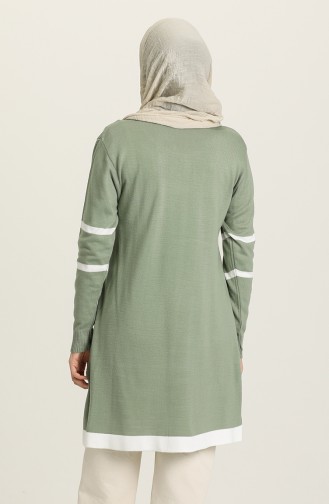 Çizgi Desenli Triko Tunik 557-04 Mint Yeşili