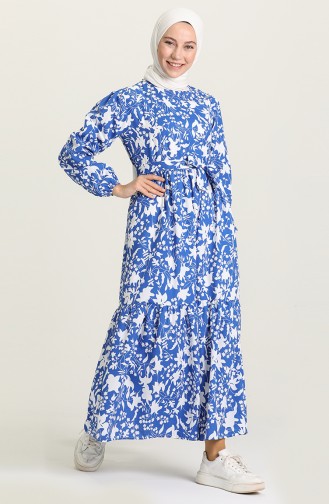 Saks-Blau Hijab Kleider 4567-07