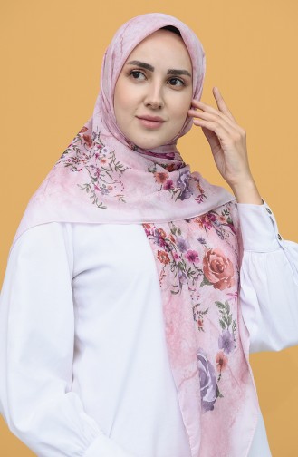 Rose Desenli Eşarp 1312ROSE-04 Gül Kurusu