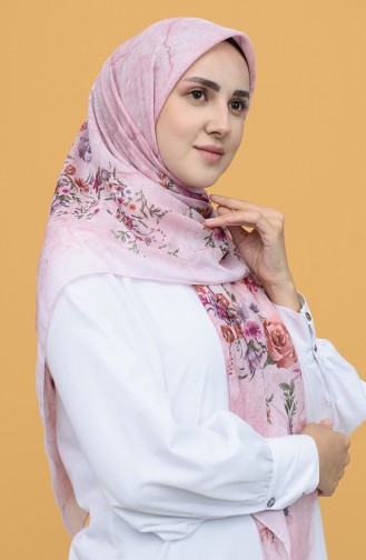 Rose Desenli Eşarp 1312ROSE-04 Gül Kurusu