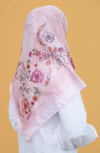 Rose Desenli Eşarp 1312ROSE-04 Gül Kurusu
