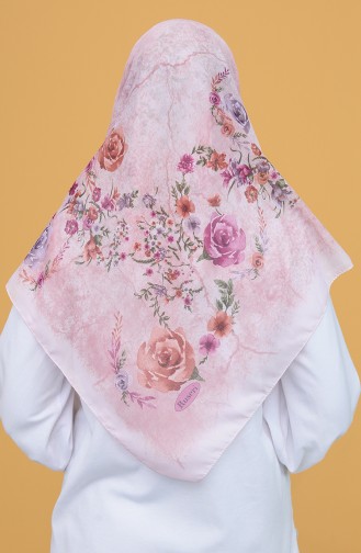 Rose Desenli Eşarp 1312ROSE-04 Gül Kurusu