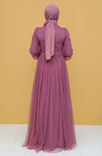 Beige-Rose Hijab-Abendkleider 3406-03