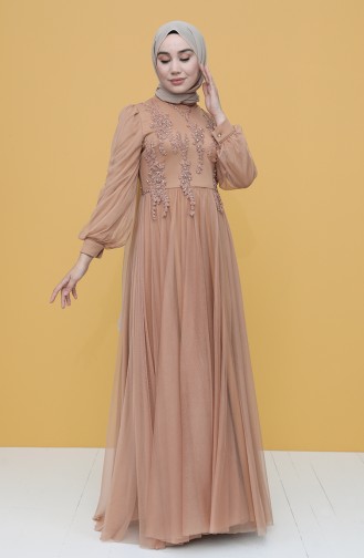 Zwiebelschalen Hijab-Abendkleider 3406-06