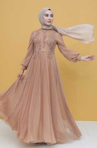 Zwiebelschalen Hijab-Abendkleider 3406-06