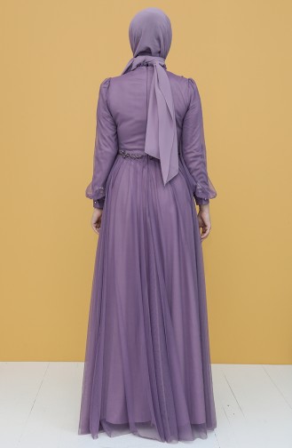 Lila Hijab-Abendkleider 3406-08