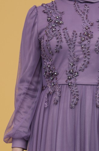 Violet Hijab Evening Dress 3406-08